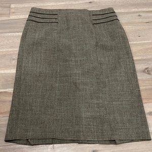 Brown tweed pattern pencil skirt